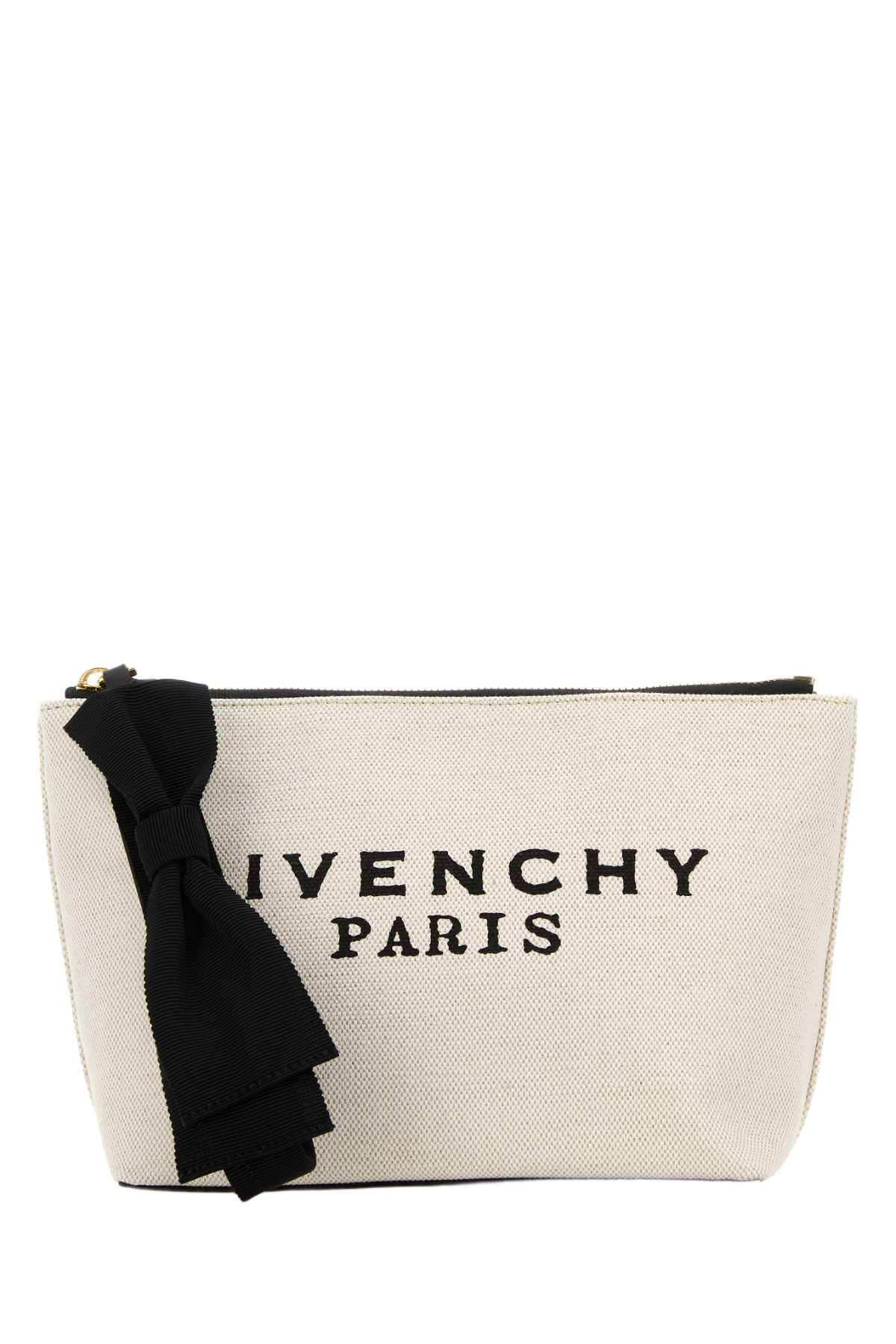 Ivory Canvas Pouch Beigeblack Beauty Case