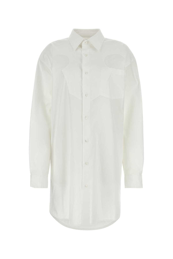 Maison Margiela 100% Cotton shirt dress in white