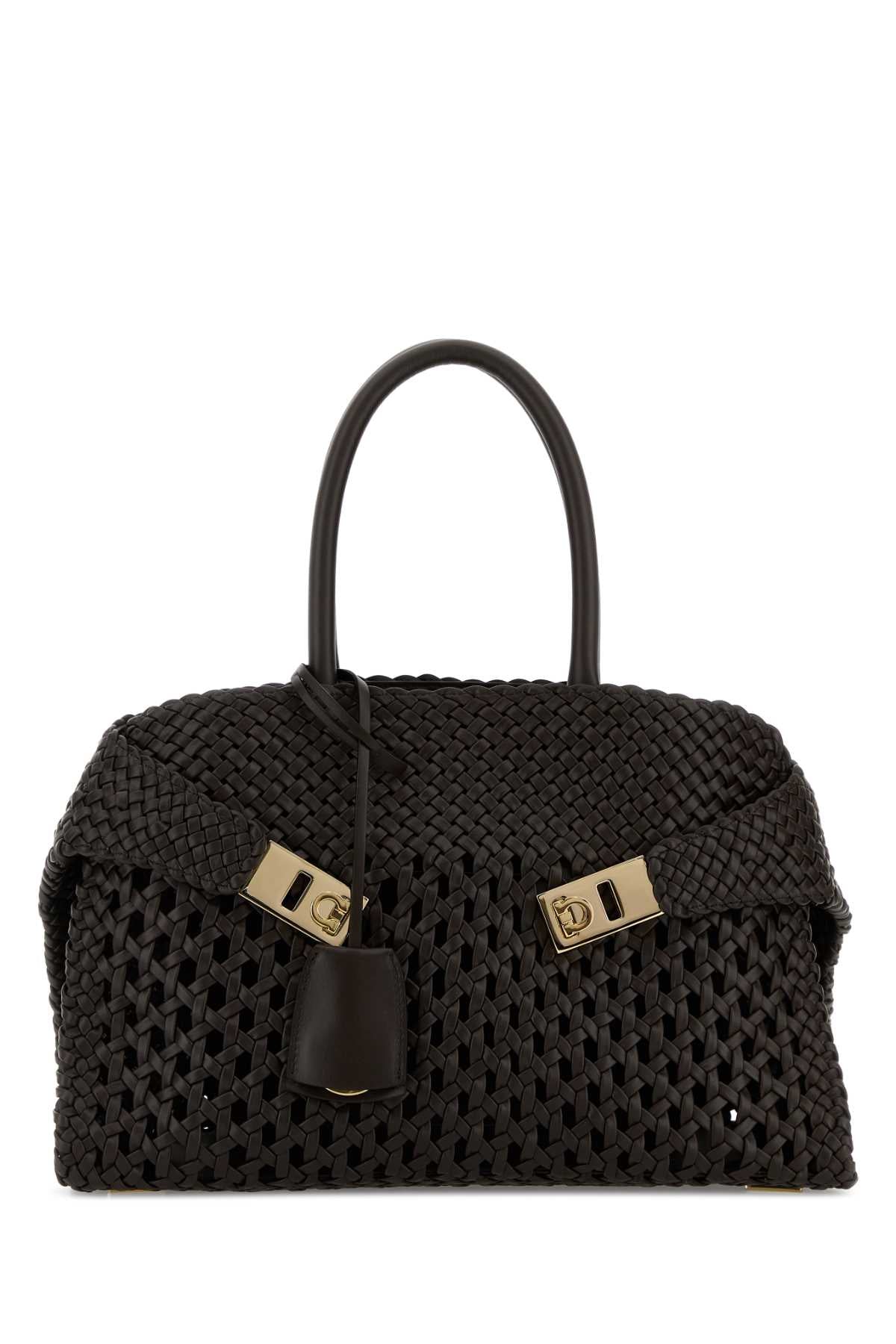 Dark Brown Leather Hug Handbag Testadimoro Borse A Mano