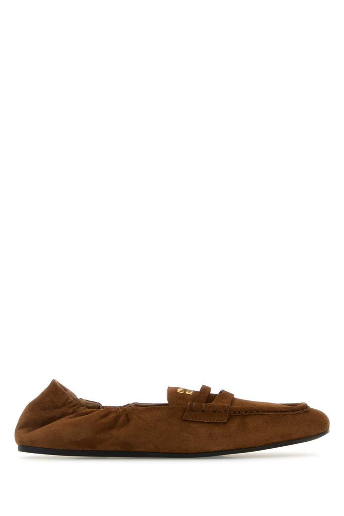 Brown Suede Leather Loafers Rovere Agnello Mocassini