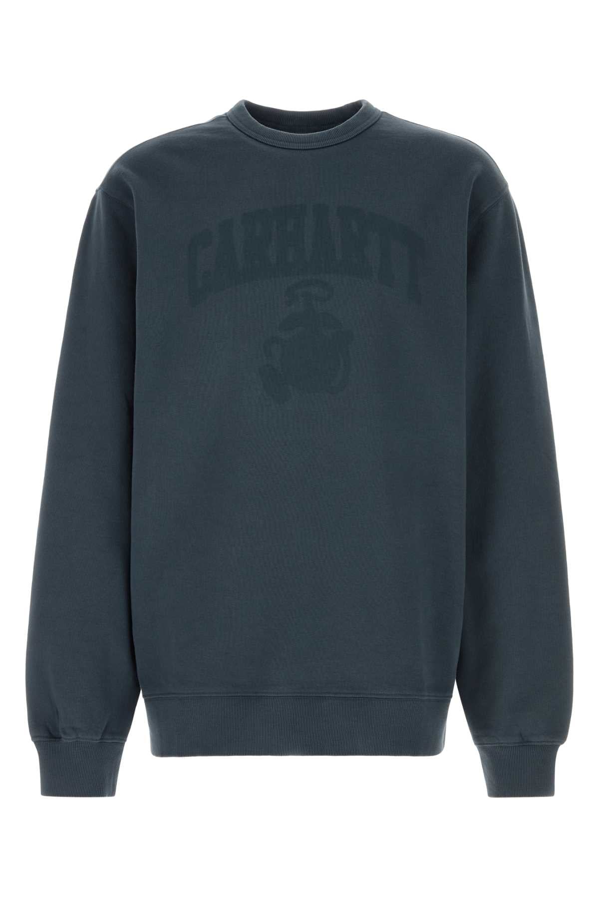 Blue Cotton Faded Pond Corps Sweat Exterior: Felpe
