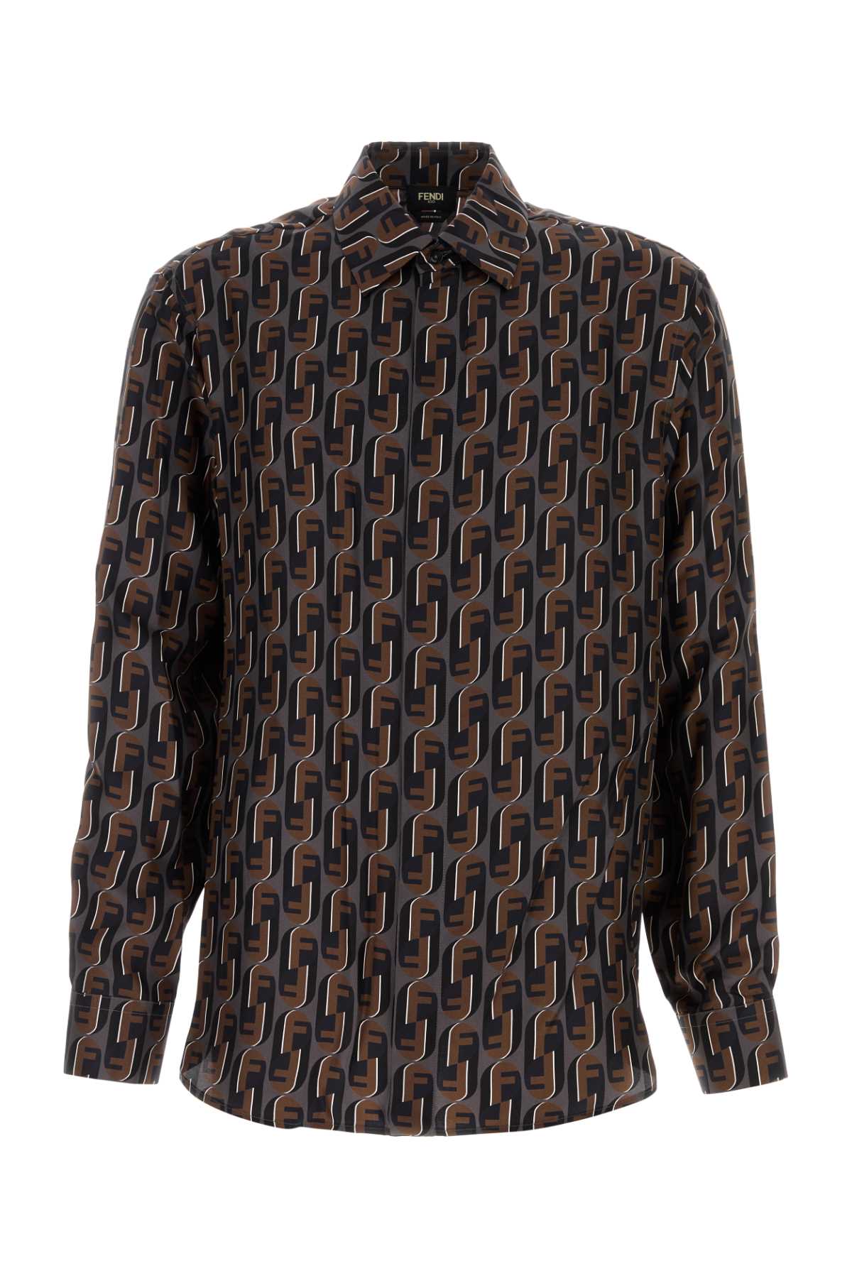 Printed Silk Shirt Peltro Blu Exterior: Camicie