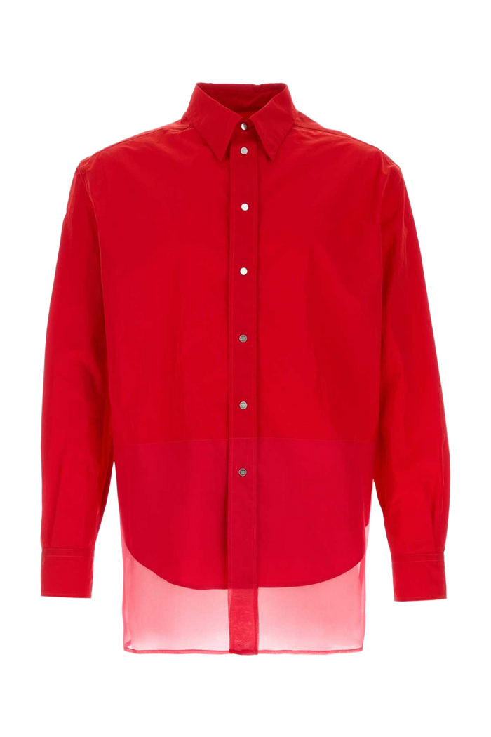 Red Nylon Shirt Ortensia Exterior: Silk Camicie