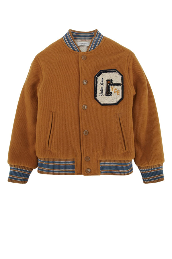 Golden Goose Kids Unisex 80% Virgin Wool jacket in brown
