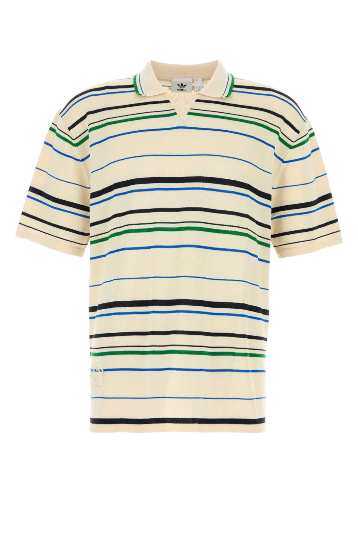Embroidered Cotton Blend Wales Bonner X Adidas Polo Shirt Wonderwhitegreenbluebirdnightindigo Exterior: Polyester