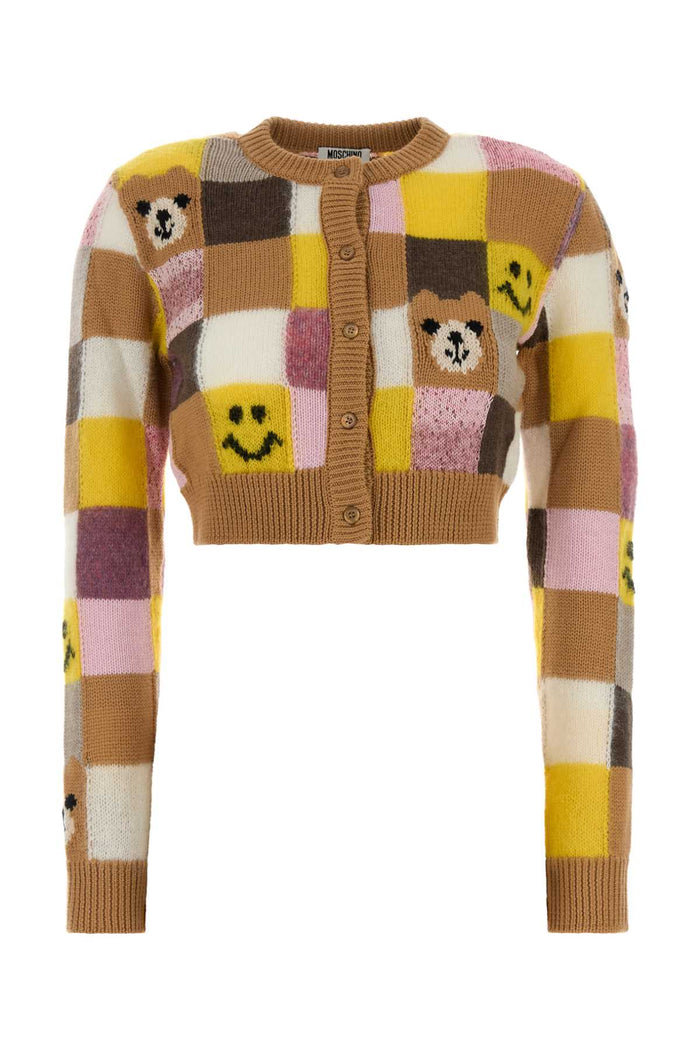 Embroidered Nylon Blend Cardigan Fantasiagiallo Maglieria