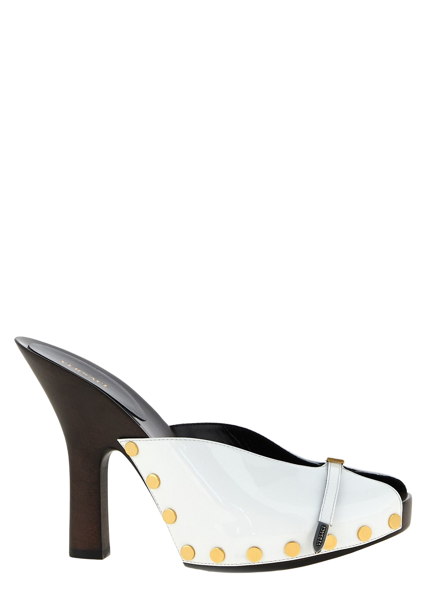 Sassi Clogs White/black Calfskin Leather (bos Taurus) Pumps