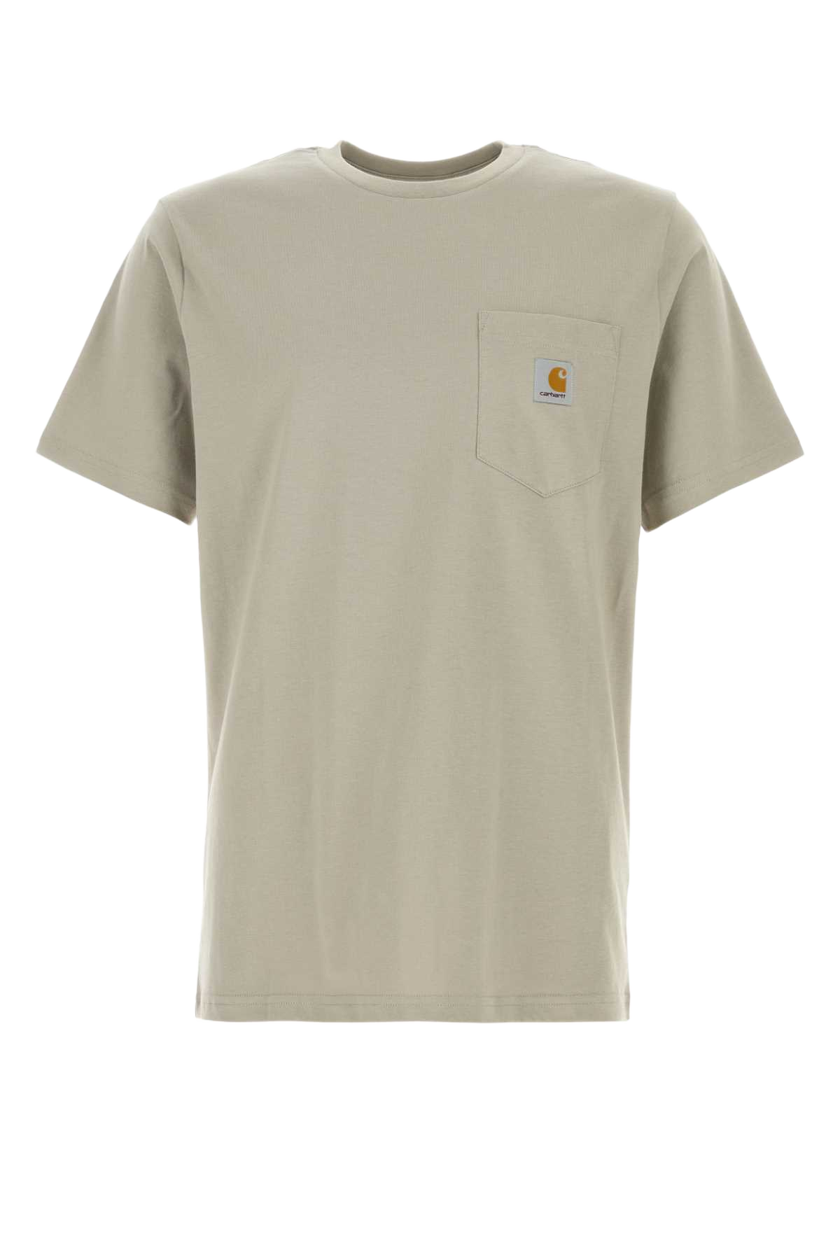 Dove Grey Cotton S-S Pocket T-Shirt Beige Exterior