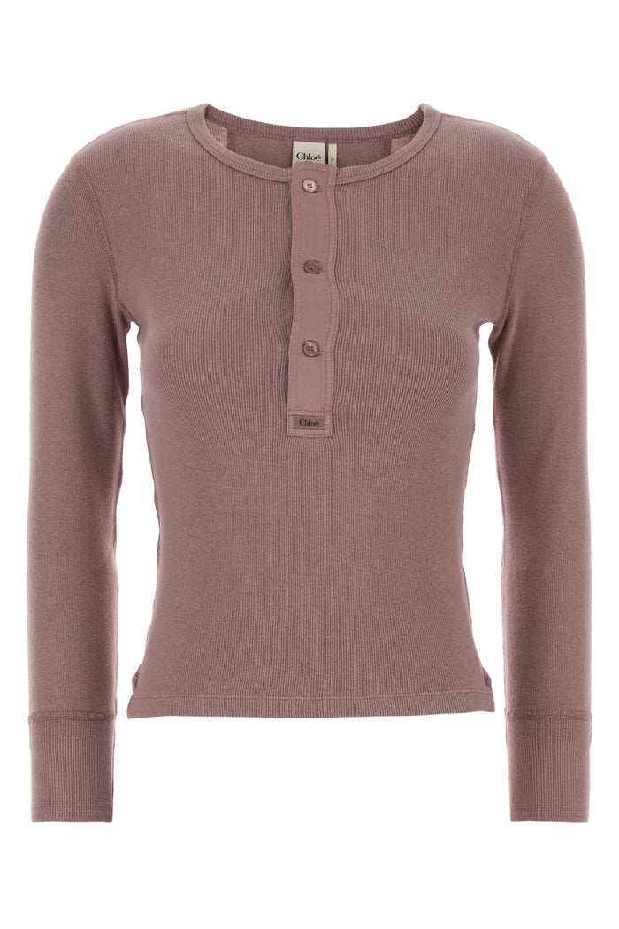 Antiqued Pink Cotton T-Shirt Blushypurple
