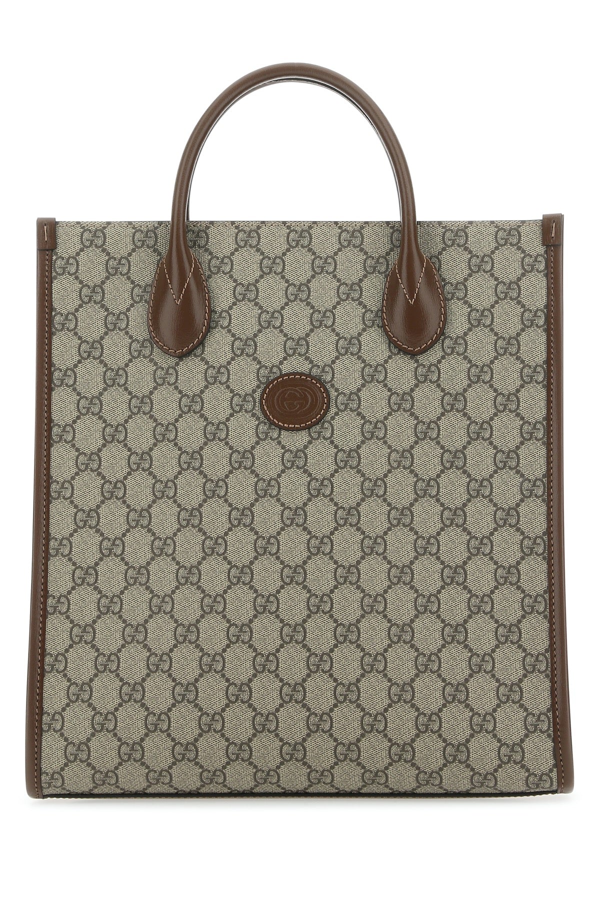 Gg Supreme Fabric And Leather Handbag Beige Borse A Mano