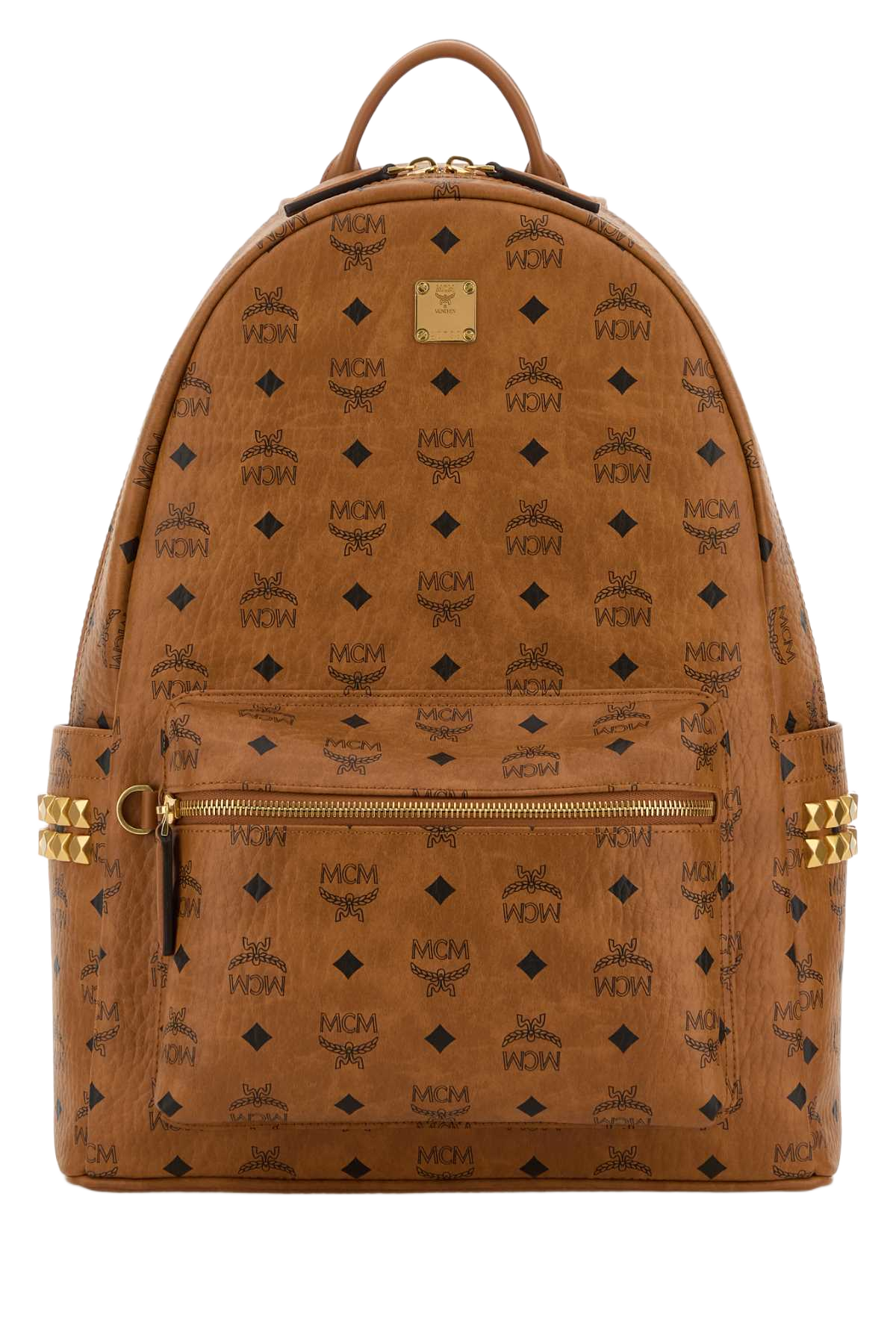 Printed Canvas Backpack Cognac Zaini