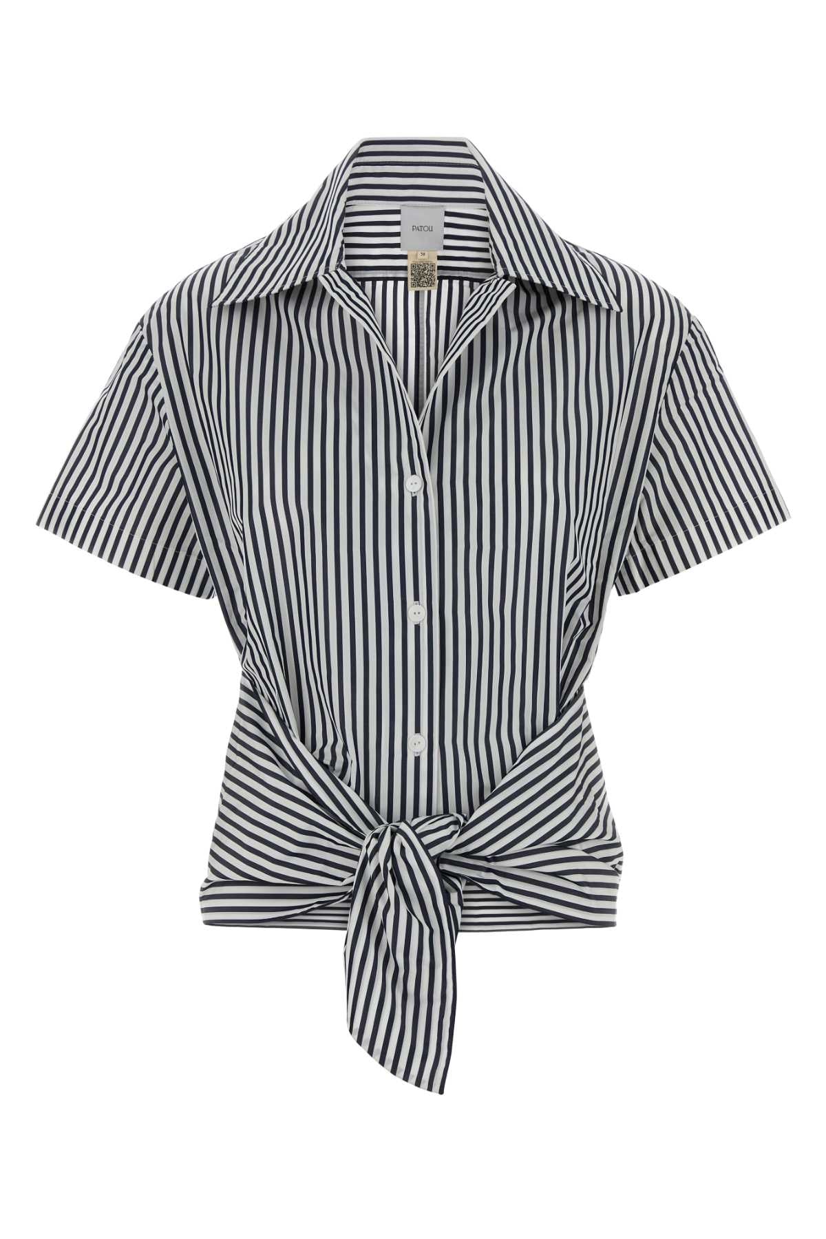 Embroidered Poplin Shirt Offshorestripes Exterior: Polyester Camicie