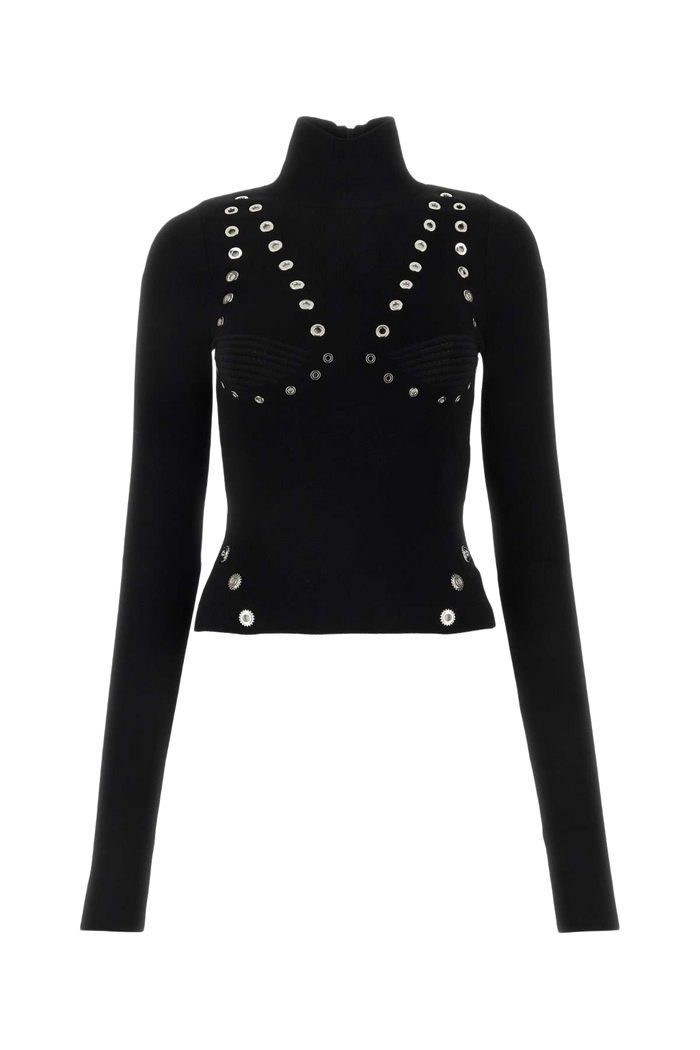 Black Viscose Blend Top Blacknoc Maglie