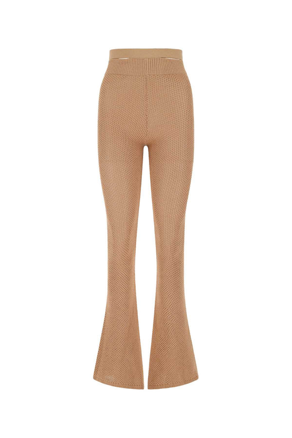 Andrea Adamo 80% Viscose trousers in beige