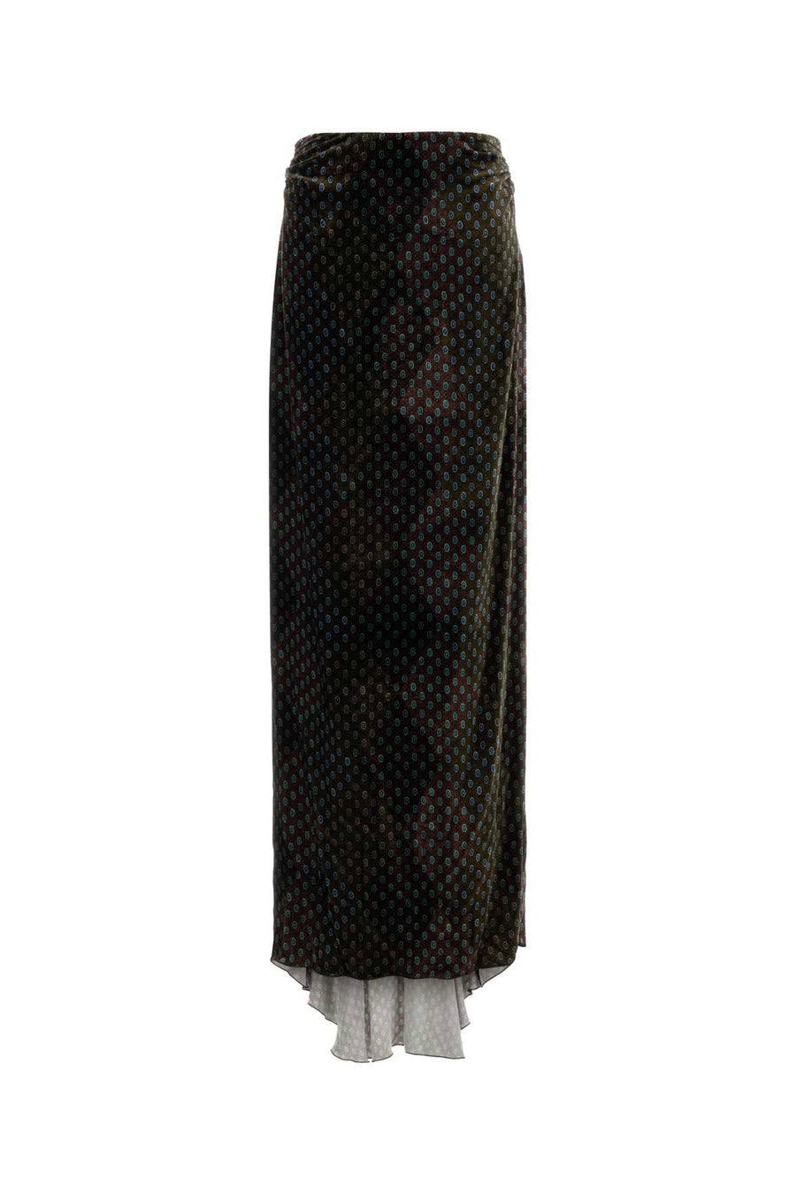 Dries Van Noten Exterior: 82% Viscose 18% Silk; Lining: 100% Viscose skirt in black