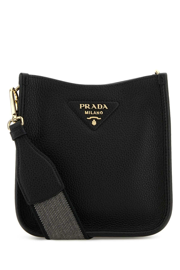 Prada 100% Vitello leather crossbody bag in black