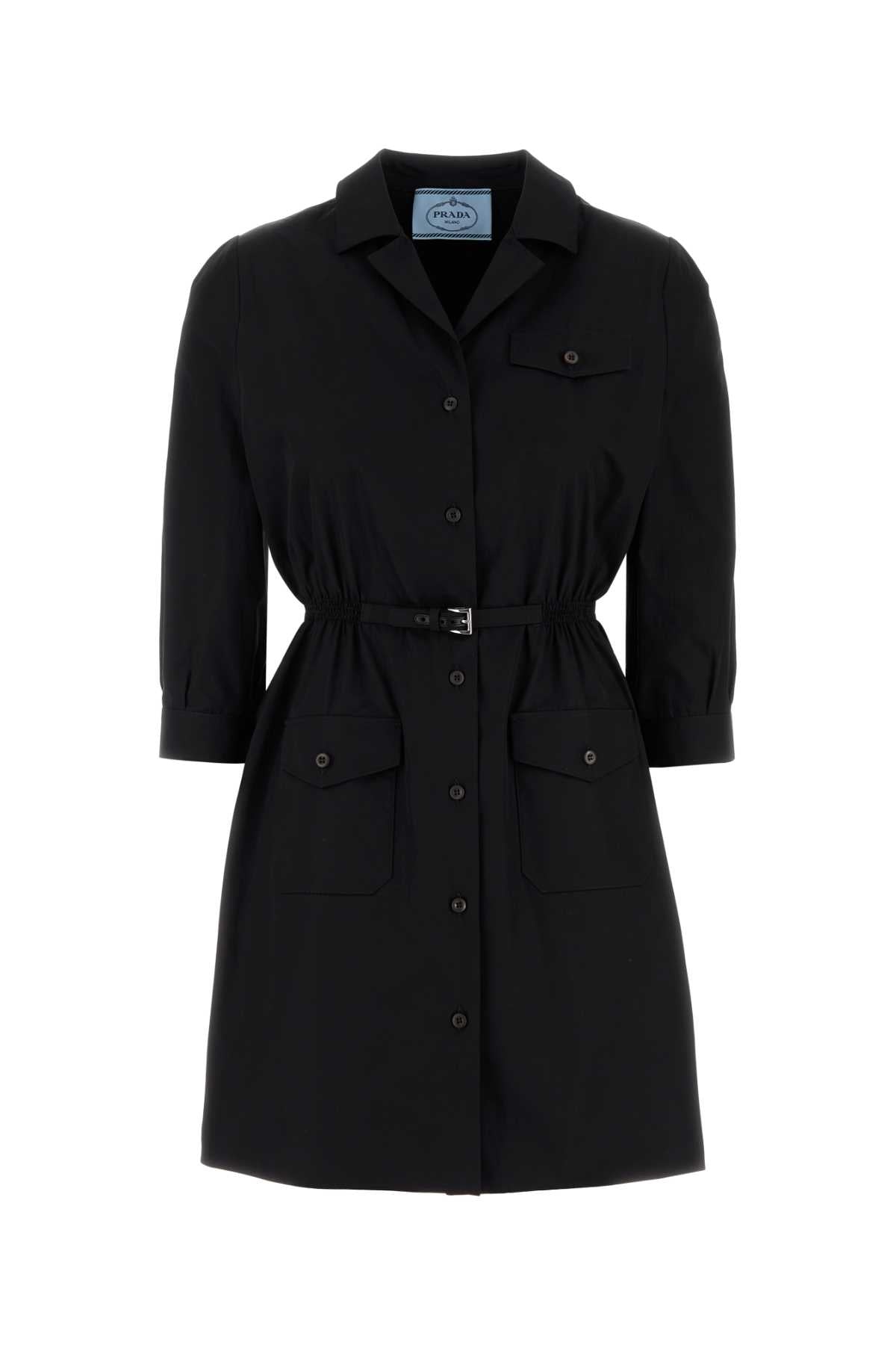 Black Poplin Shirt Dress Nero Abiti