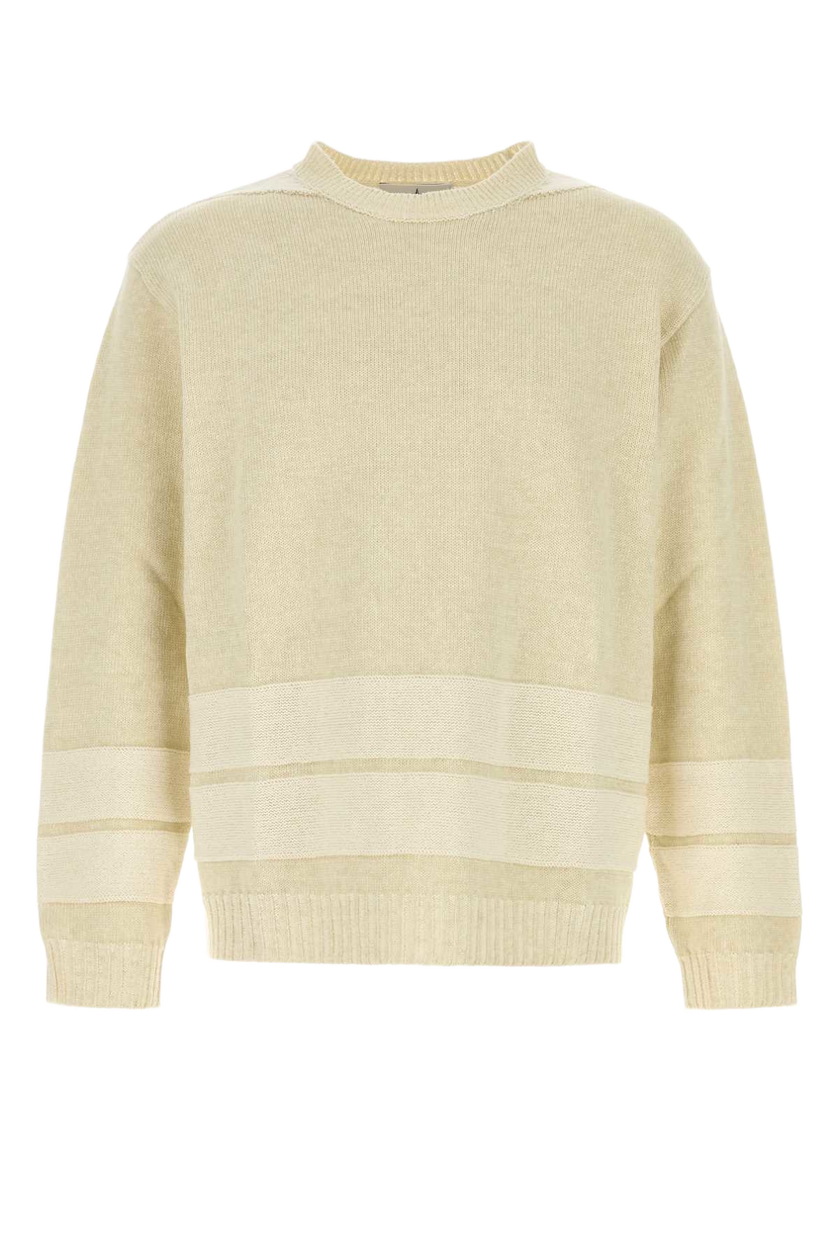 Cream Cotton Blend Sweater Ivorymelange Exterior: Linen Maglieria