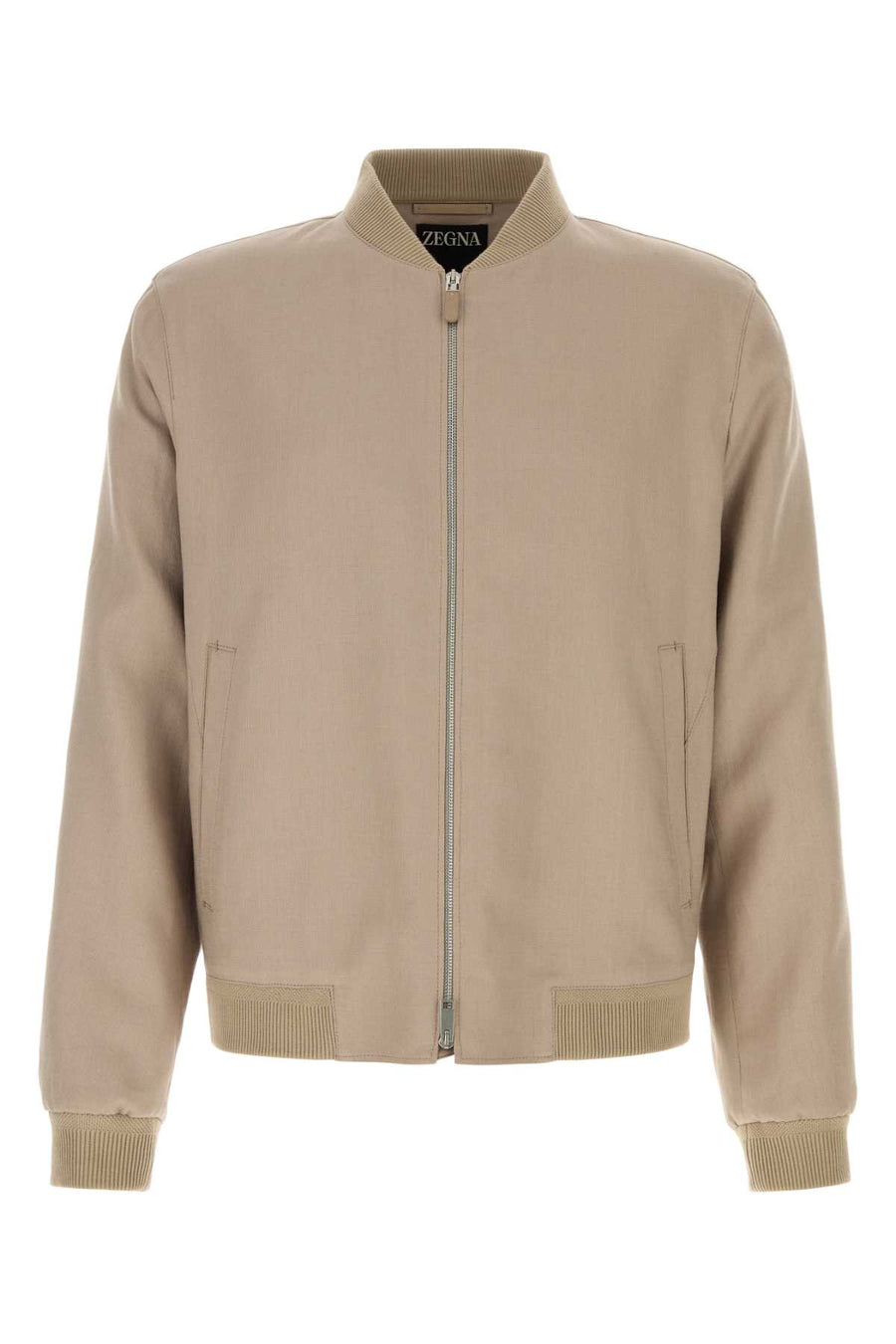 Zegna Lino Exterior: 100% Linen; Lining: 58% Cotton bomber jacket in beige