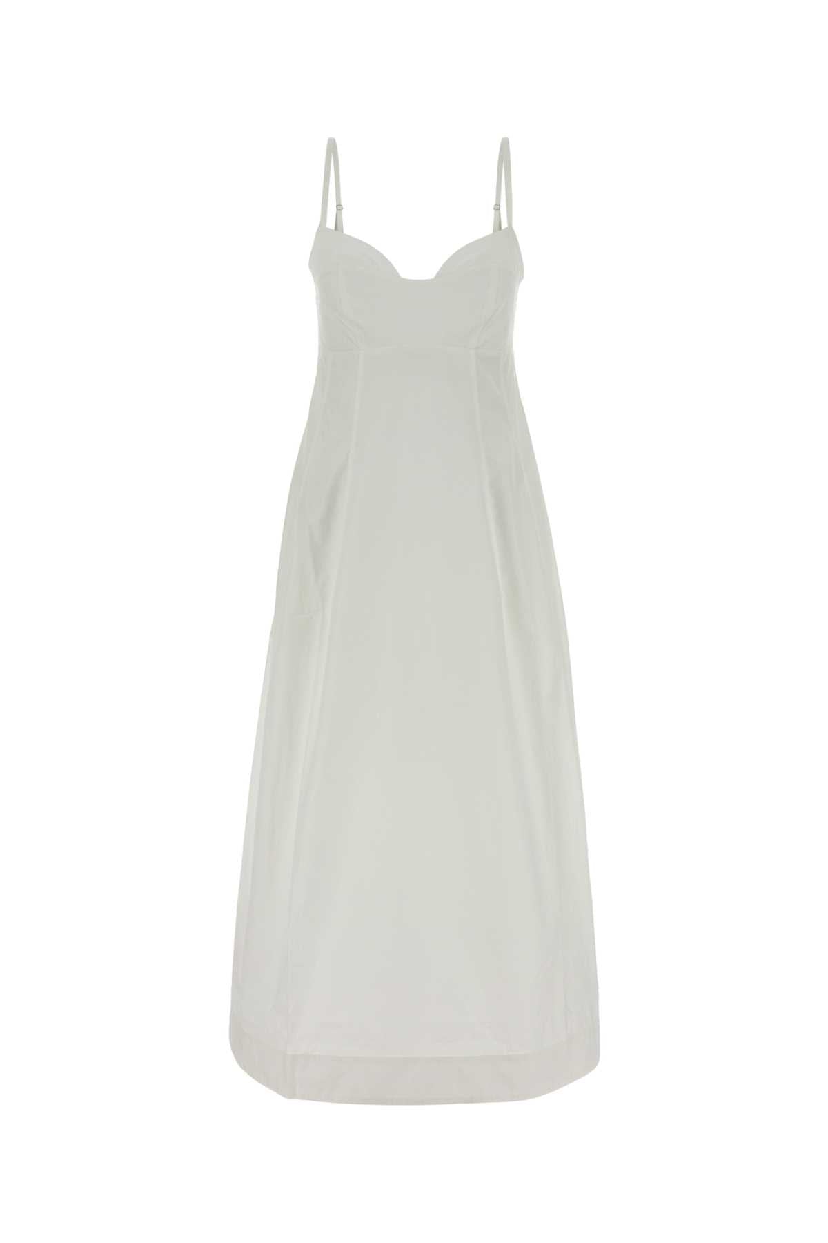 White Poplin Dress Exterior: Cotton Abiti
