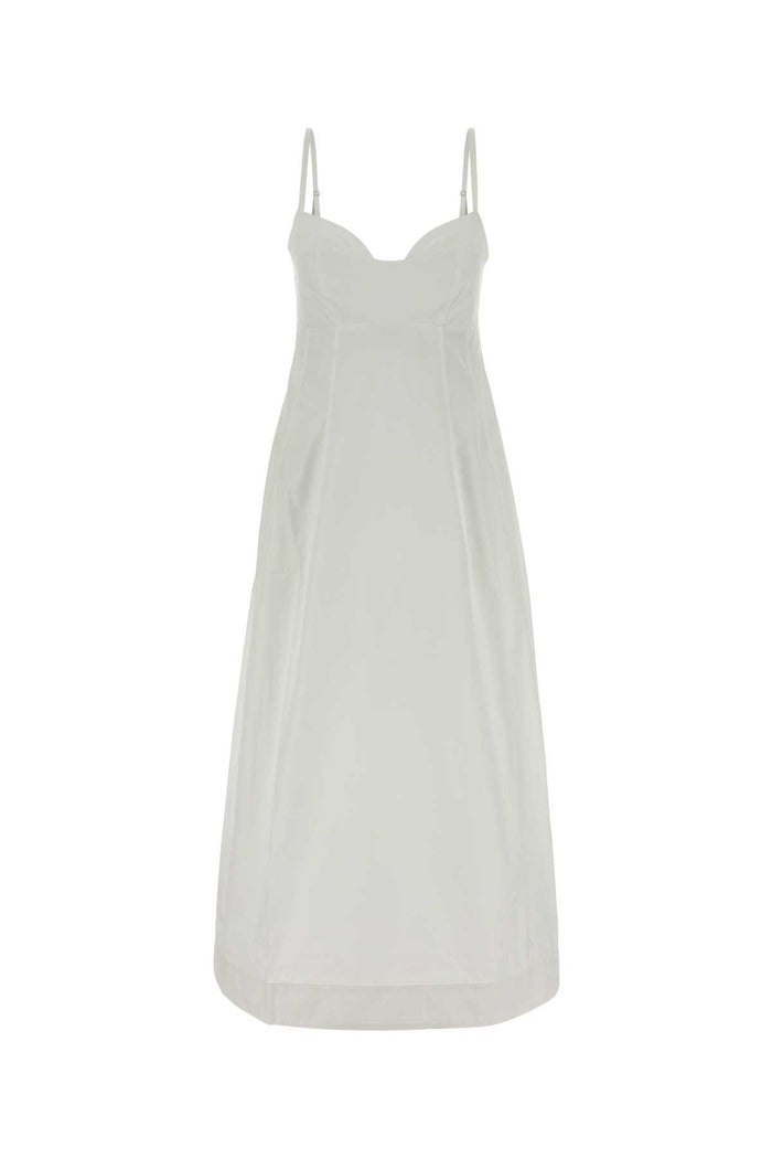 White Poplin Dress Exterior: Cotton Abiti