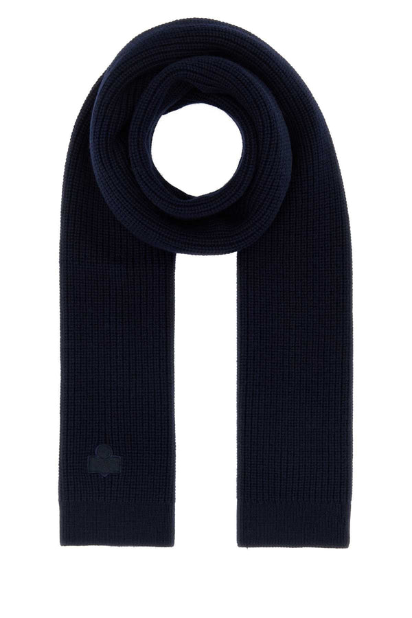 Midnight Blue Wool Enolia Scarf Exterior: Merino Sciarpe E Foulard