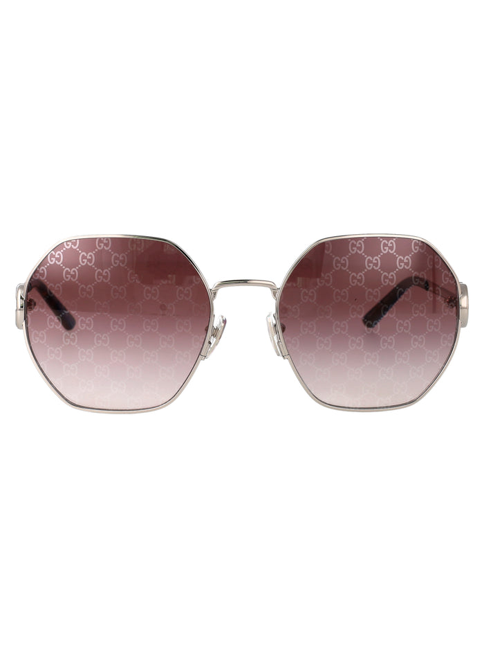 Gg2046s Silver-silver-red Metal Sunglasses