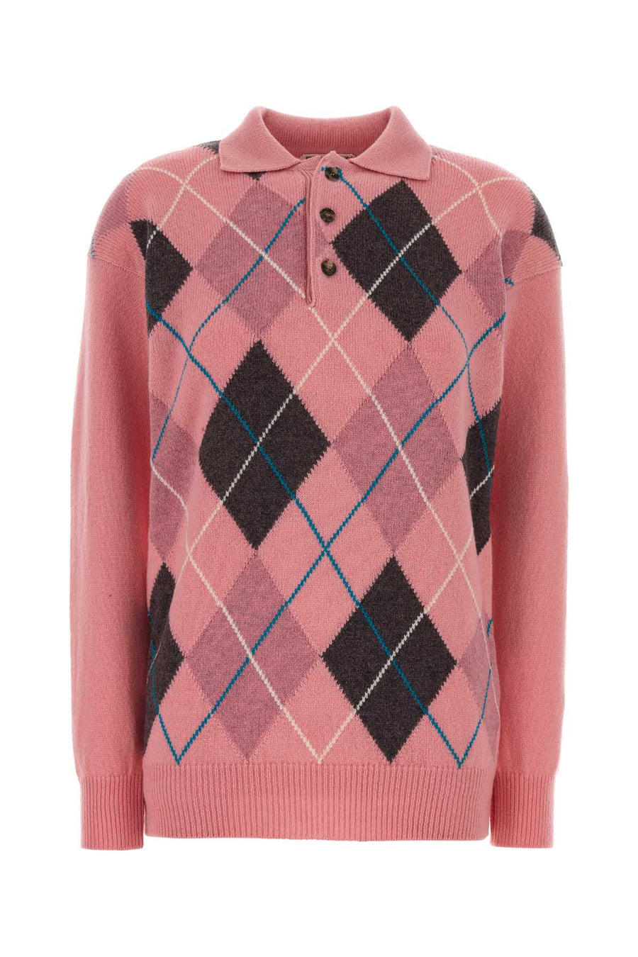 JW Anderson Pringle 100% Wool polo in pink