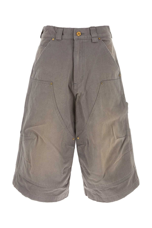 Willy Chavarria Knee 100% Cotton bermuda shorts in gray