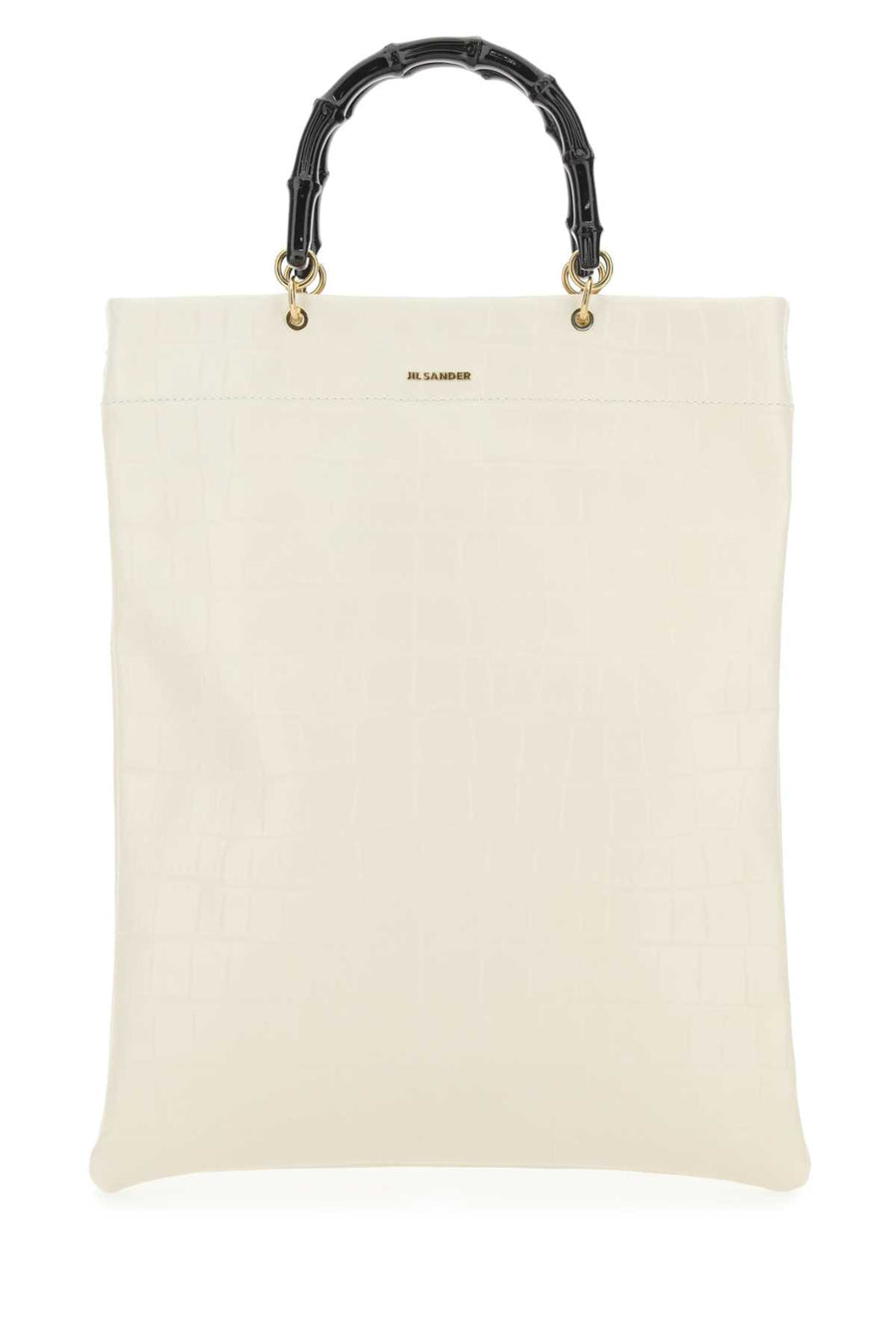 Jil Sander Exterior: 100% Leather; Finishing: Golden metal tote bag in beige