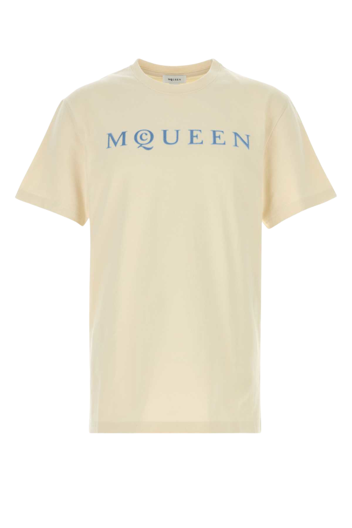 Cream Cotton T-Shirt Gessoiceblue Tcottonrcotton