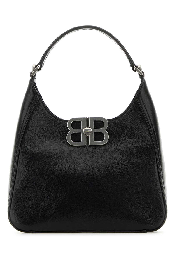 Balenciaga Soft Exterior: 100% Lamb; Lining: 100% Fabric; Finishing: Silver metal shoulder bag in black
