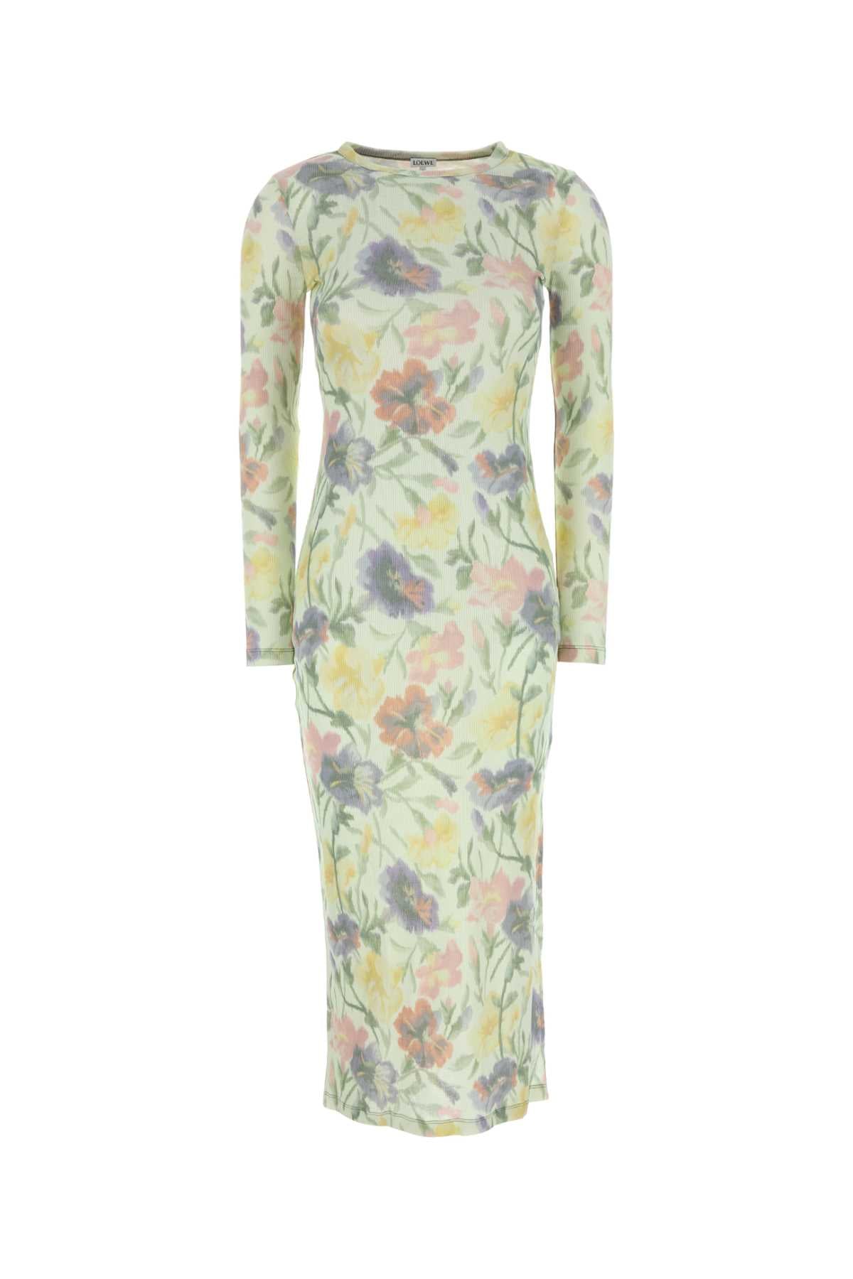 Printed Silk Blend Dress Multicolor Exterior: Cotton Abiti