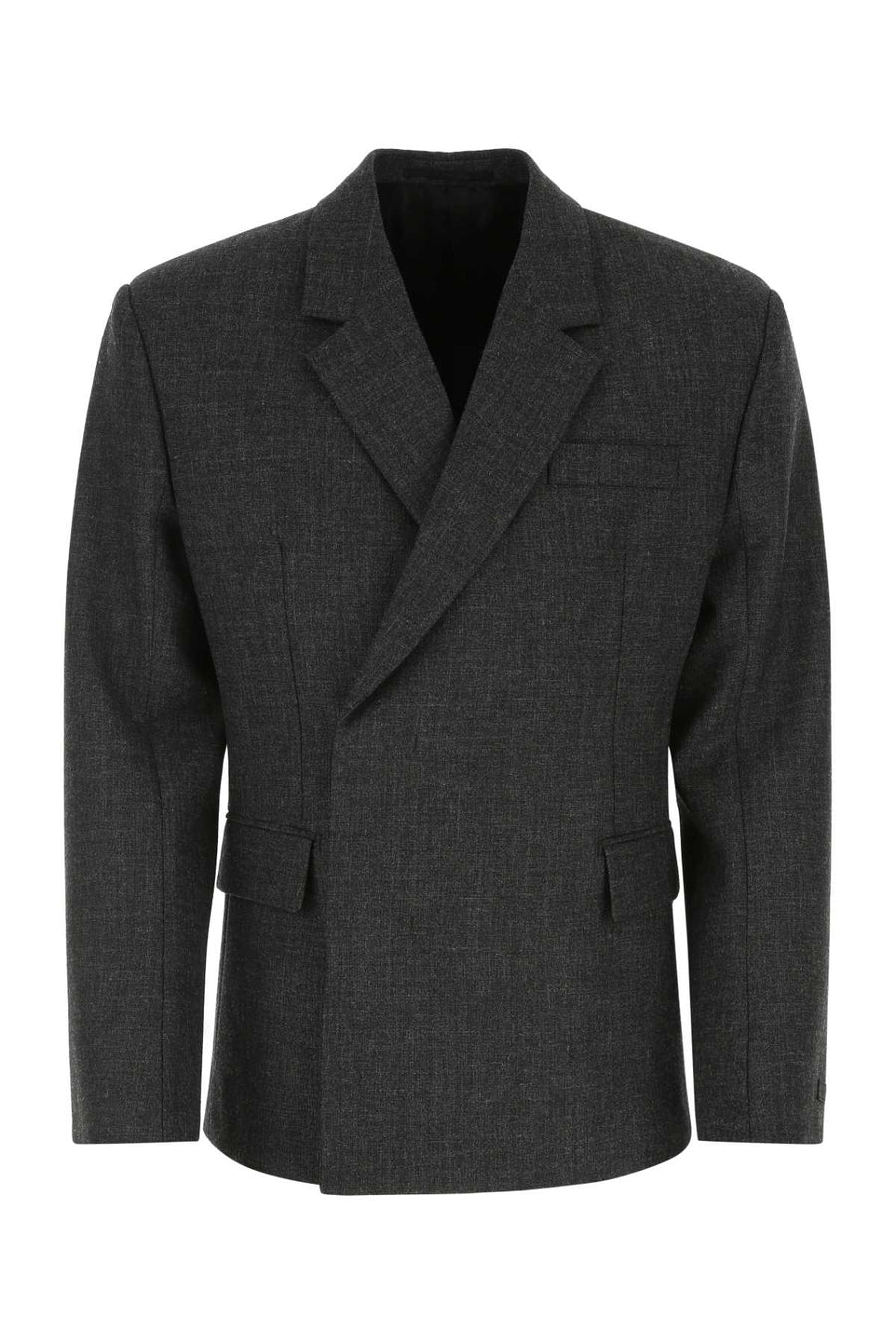 Prada Exterior: 100% Virgin wool; Lining: 100% Cupro blazer in gray