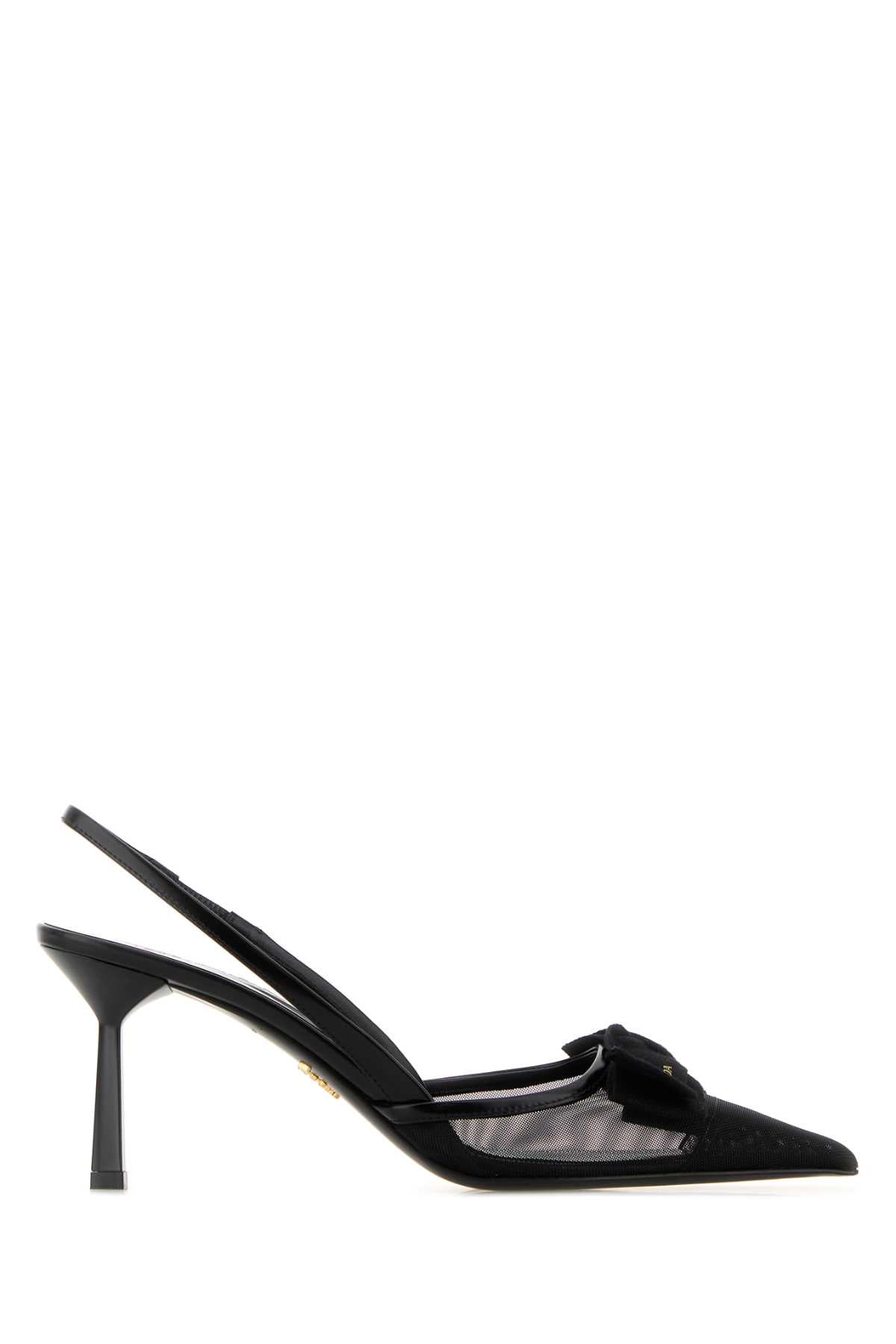 Black Mesh Pumps Nero Scarpe Con Tacco