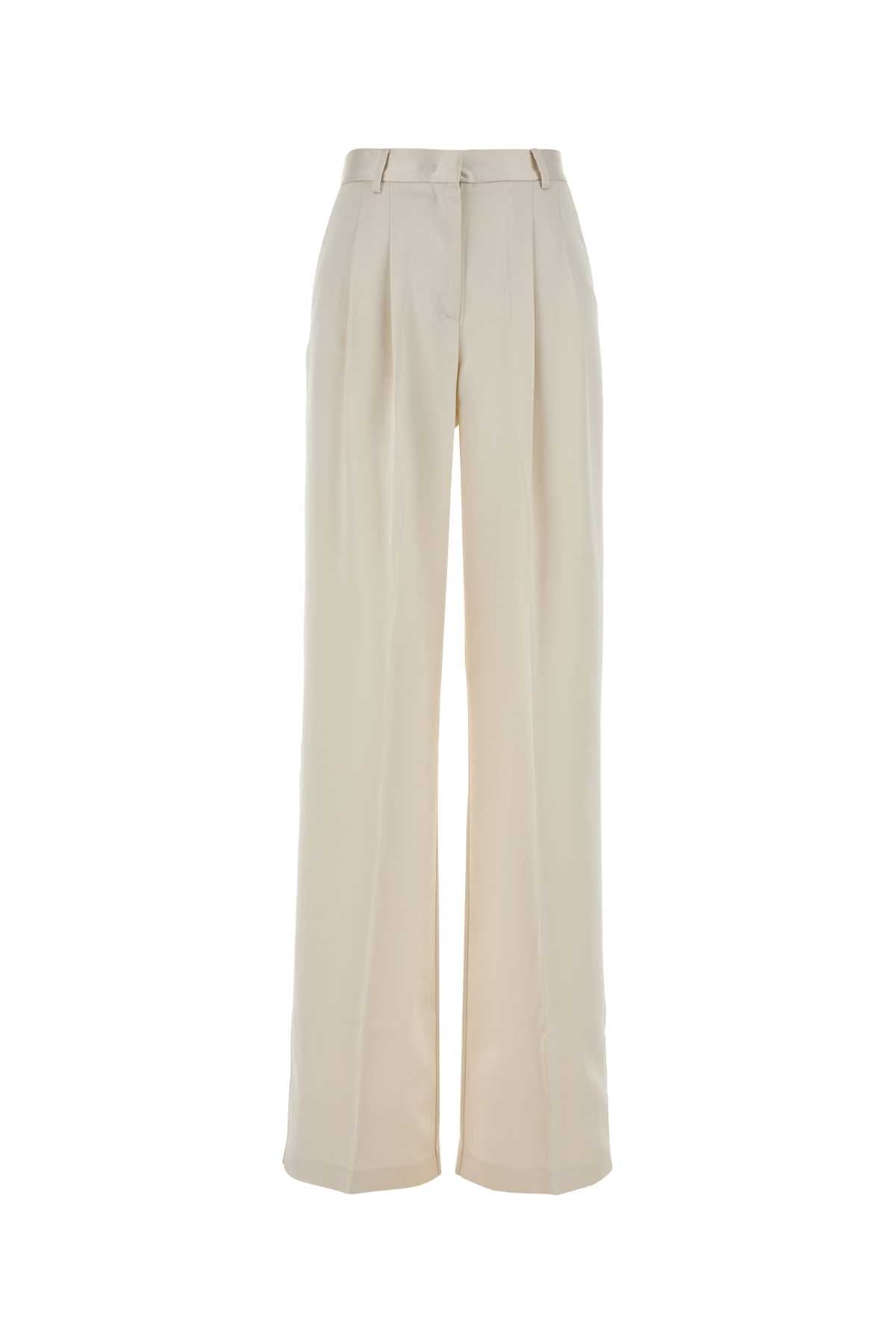 Ivory Satin Nathalie Palazzo Pant Milk Exterior: Polyester Pantaloni