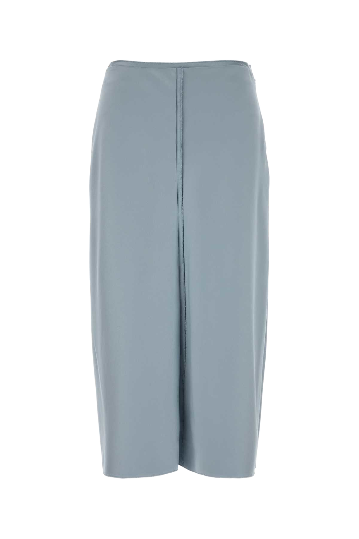 Pastel Light-Blue Stretch Satin Skirt Ciel Gonne