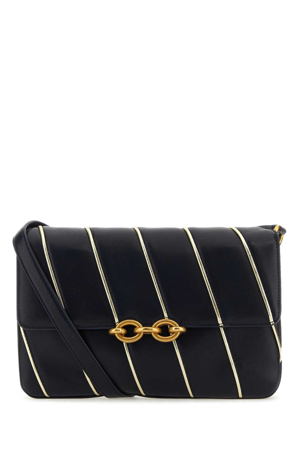 Saint Laurent Exterior: 100% Leather shoulder bag in black
