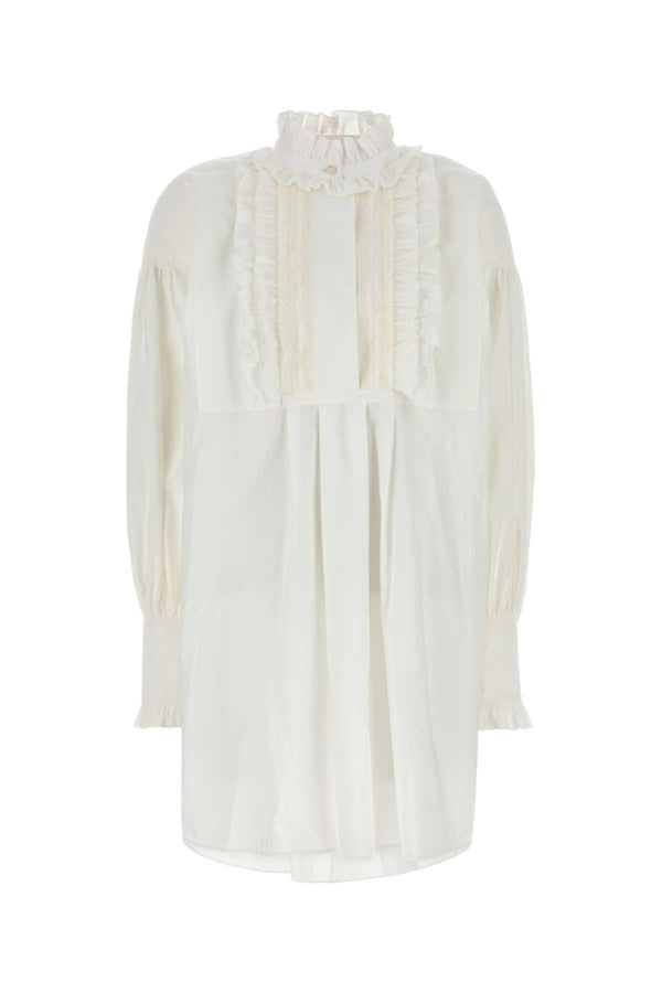 Valentino Garavani Solid 53% Cotton dress in white