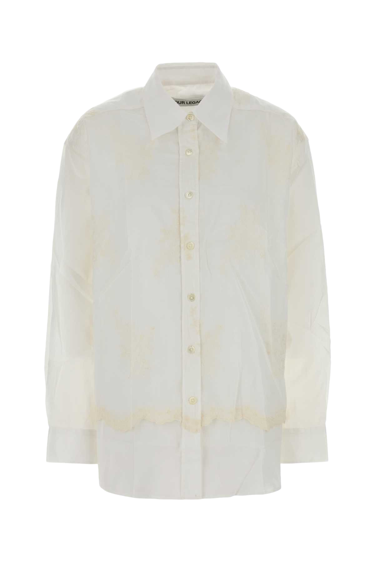 White Cotton Oversize Shirt Ivory Cloud Breezey Exterior: Camicie