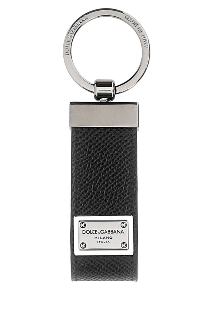 Black Leather Key Ring Nero Vitello Portachiavi