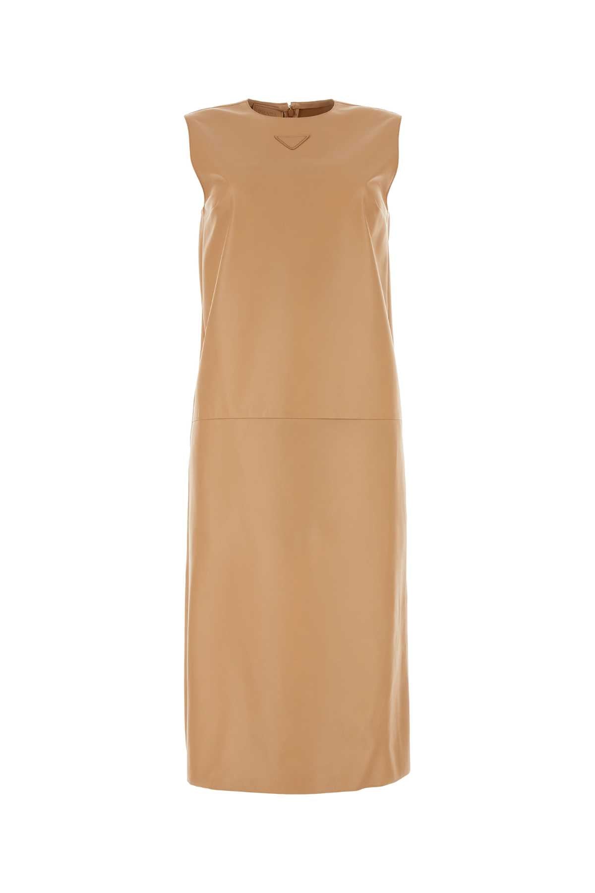 Skin Pink Nappa Leather Dress Naturale Abiti