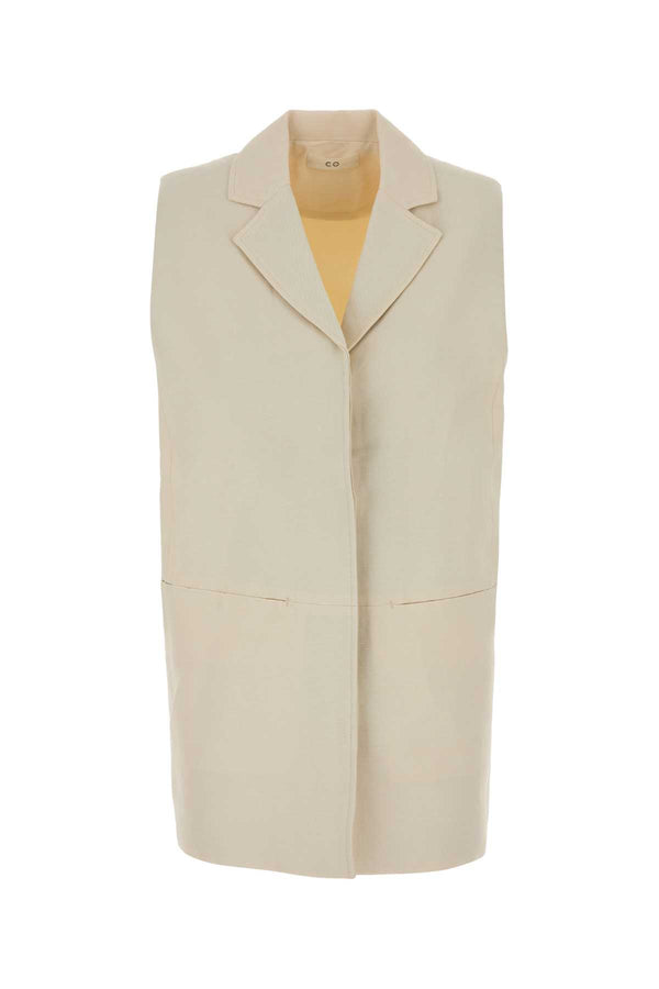 Italist Armhole Exterior: 61% Viscose 39% Linen; Lining: 55% Polyester 45% Viscose vest in ivory