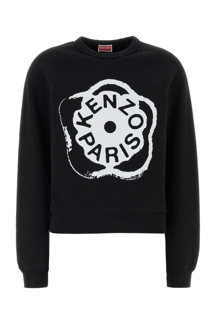 Black Cotton Sweatshirt Exterior: Felpe