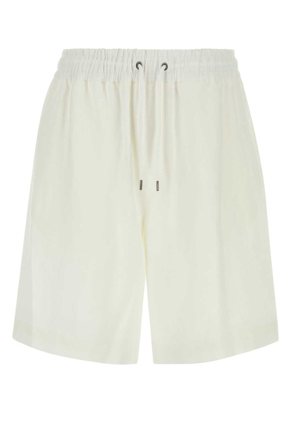 Giorgio Armani Elastico 100% Cotton bermuda shorts in white