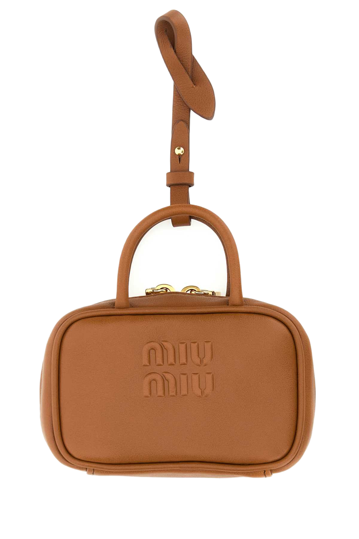 Camel Leather Beau Keyring Necessaire Cognac Vitello Portachiavi