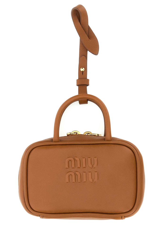 Camel Leather Beau Keyring Necessaire Cognac Vitello Portachiavi