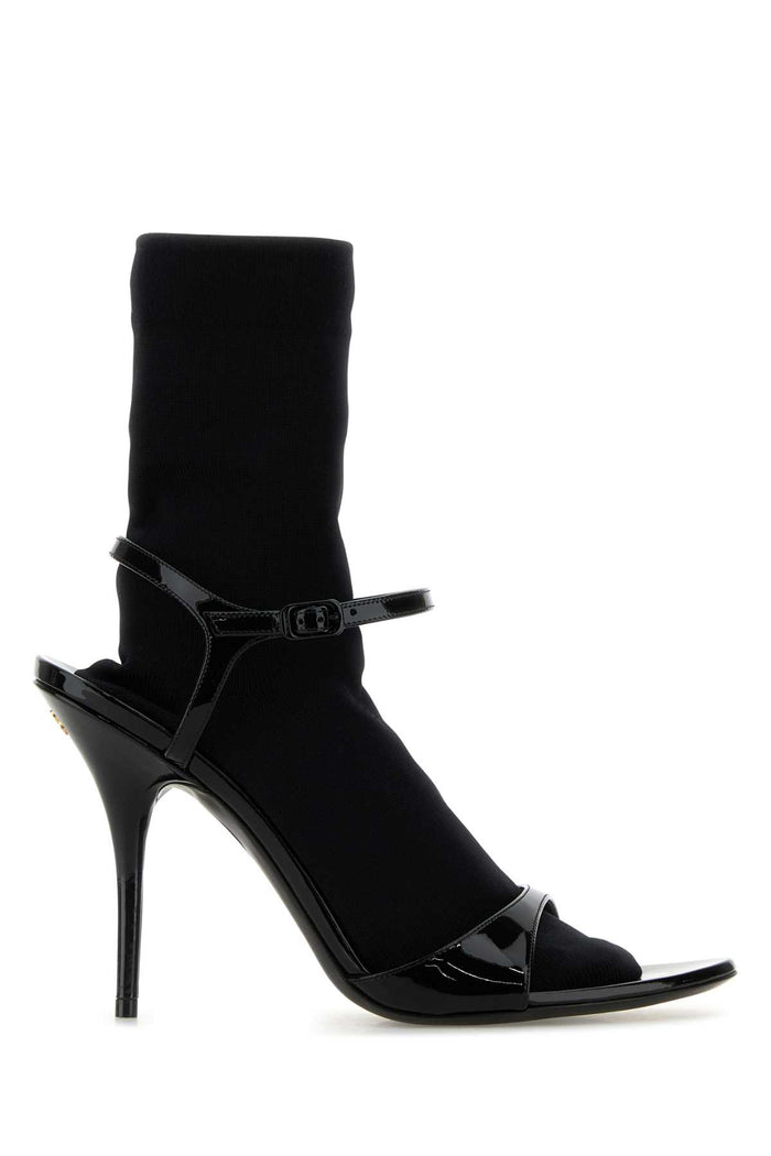 Black Leather Avenue Sock Sandals Blackblack Sandali