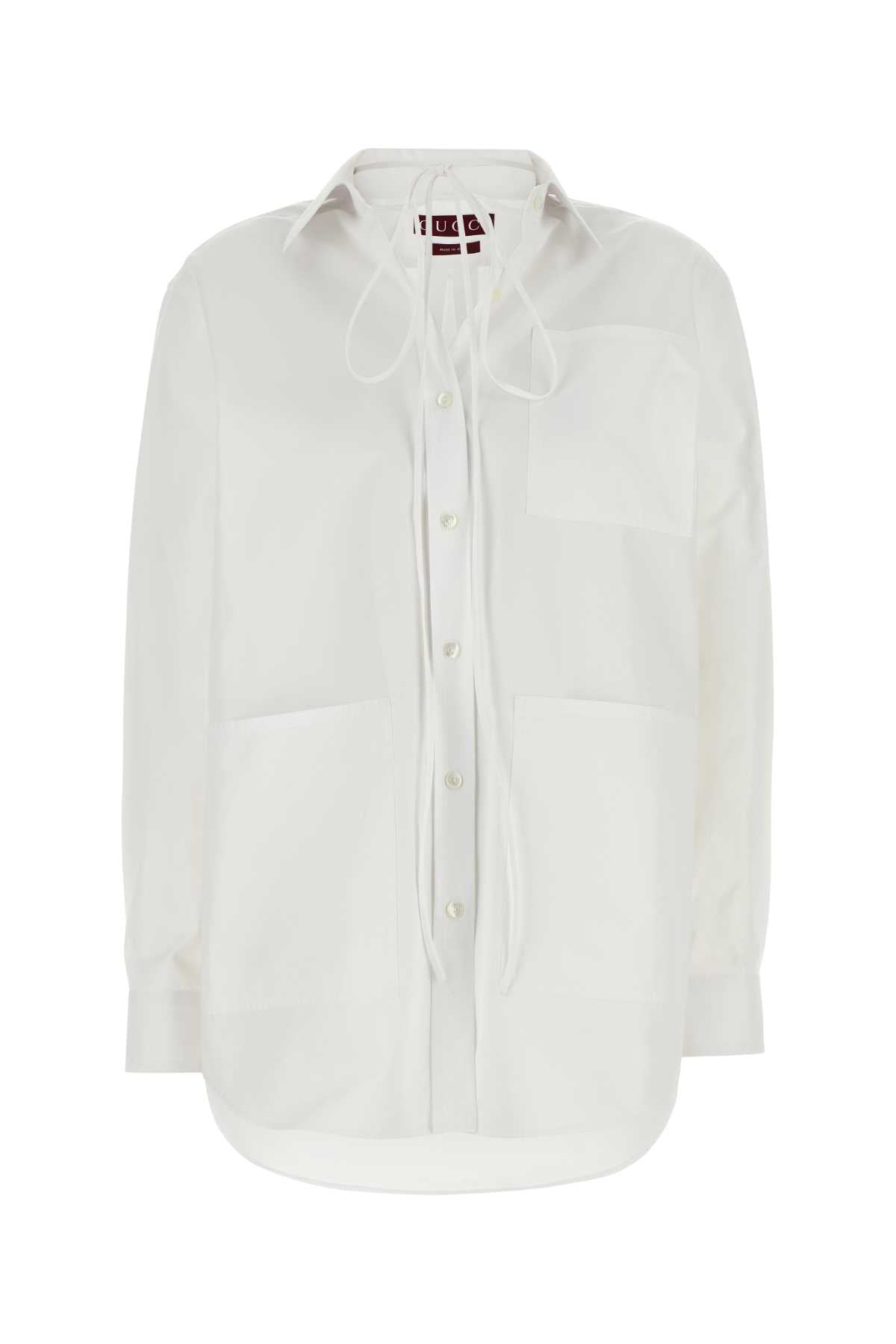 White Poplin Shirt Exterior: Cotton Camicie