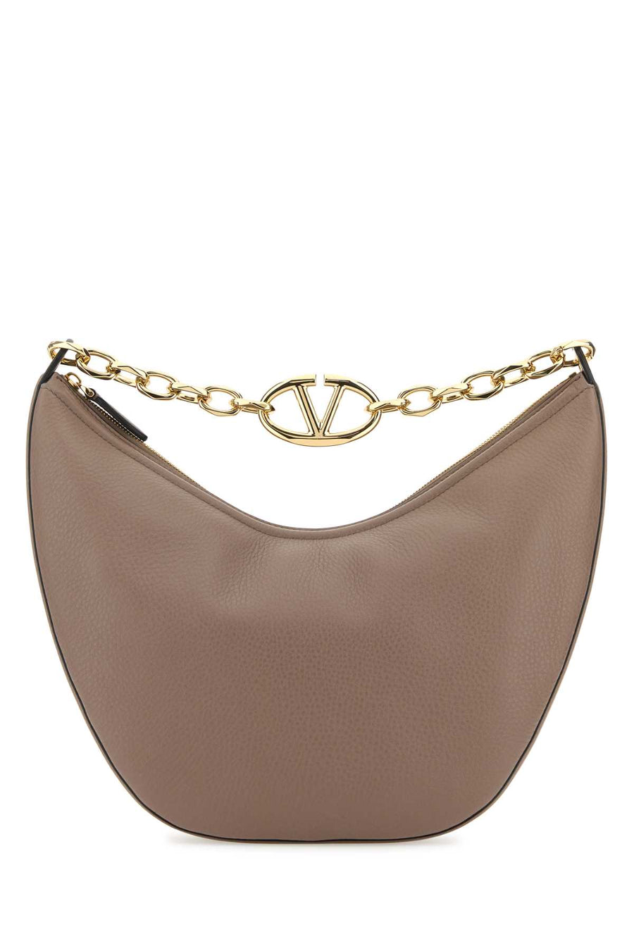 Valentino Garavani Exterior: 100% Leather; Lining: 100% Leather; Finishing: Golden metal shoulder bag in beige
